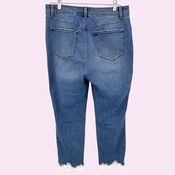 INC INTERNATIONAL CONCEPTS LACE BUTTON UP SKINNY LEG REG FIT BLUE DENIM JEANS - Picture 4 of 8